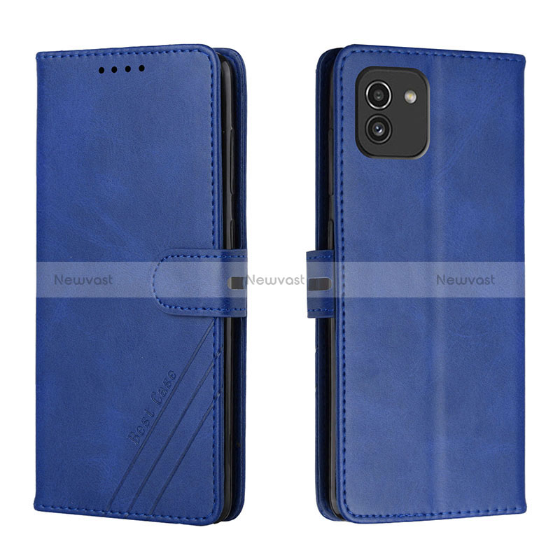 Leather Case Stands Flip Cover Holder H02X for Samsung Galaxy A03