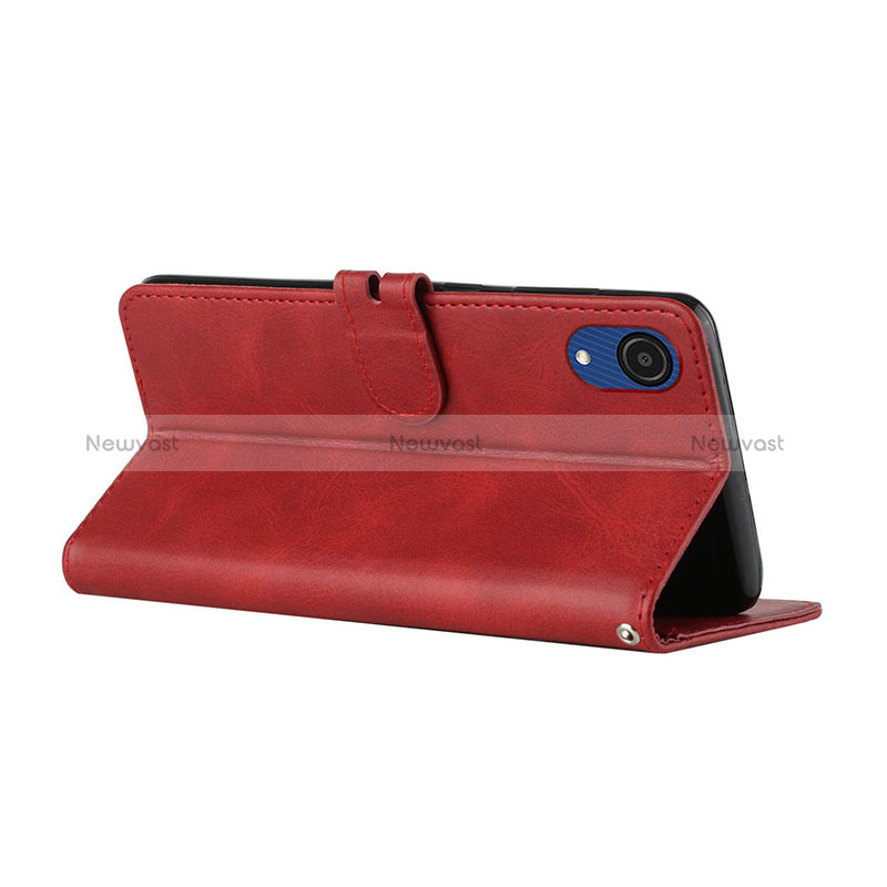 Leather Case Stands Flip Cover Holder H02X for Samsung Galaxy A03 Core