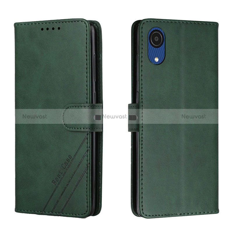 Leather Case Stands Flip Cover Holder H02X for Samsung Galaxy A03 Core