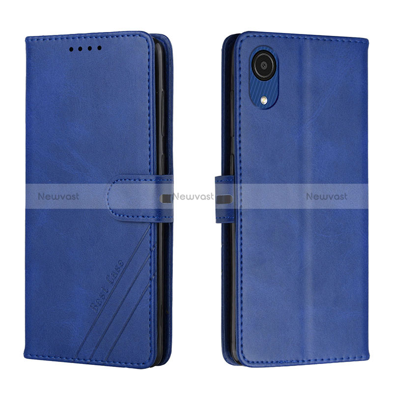 Leather Case Stands Flip Cover Holder H02X for Samsung Galaxy A03 Core