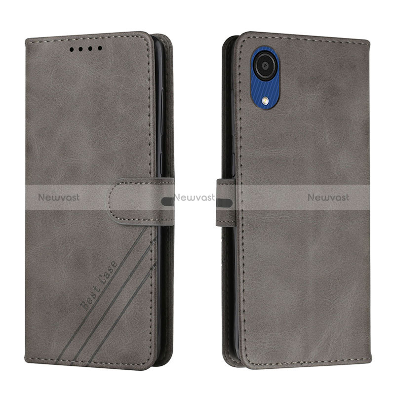 Leather Case Stands Flip Cover Holder H02X for Samsung Galaxy A03 Core