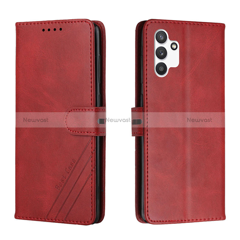 Leather Case Stands Flip Cover Holder H02X for Samsung Galaxy A13 4G Red