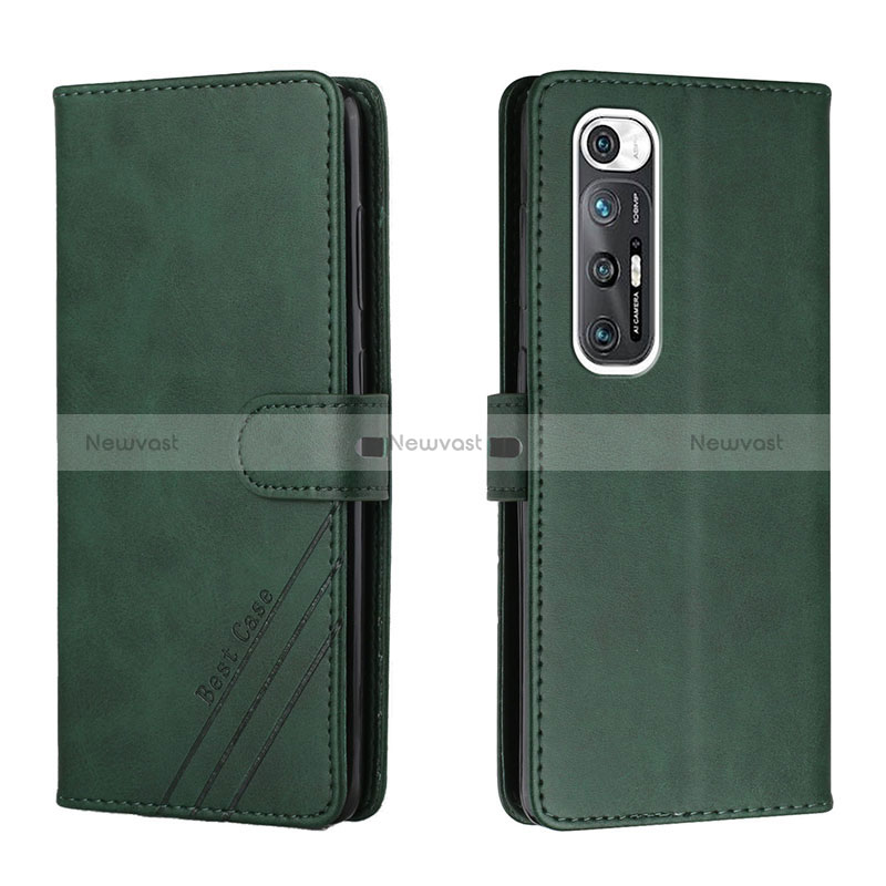 Leather Case Stands Flip Cover Holder H02X for Xiaomi Mi 10S 5G Green