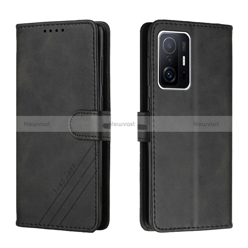 Leather Case Stands Flip Cover Holder H02X for Xiaomi Mi 11T Pro 5G Black