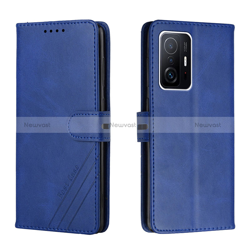 Leather Case Stands Flip Cover Holder H02X for Xiaomi Mi 11T Pro 5G Blue