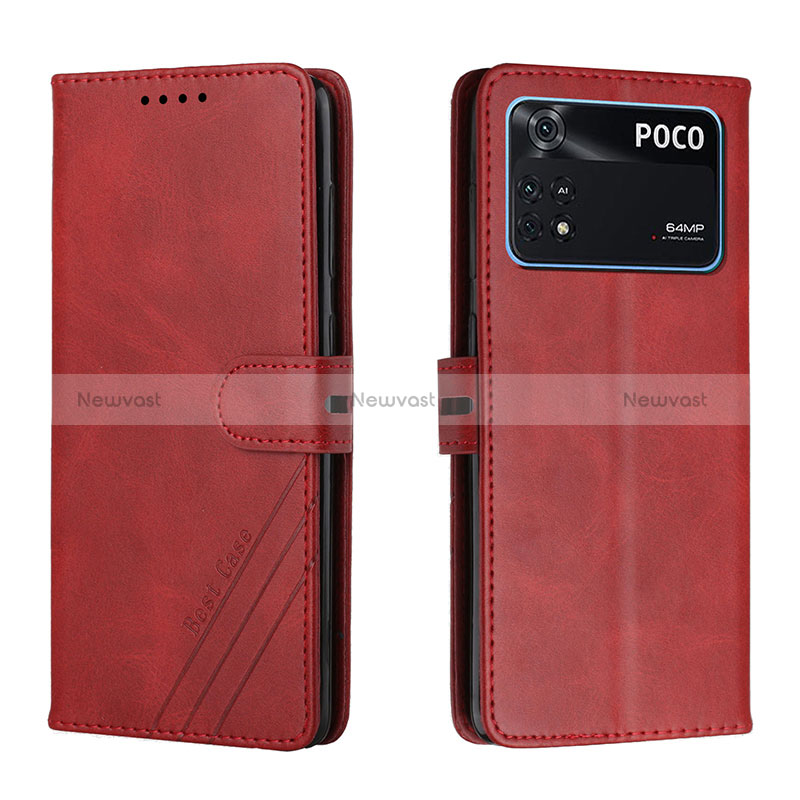 Leather Case Stands Flip Cover Holder H02X for Xiaomi Poco M4 Pro 4G