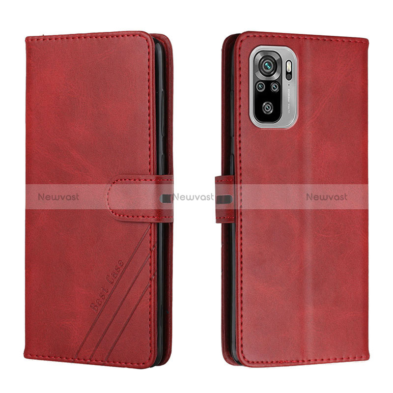 Leather Case Stands Flip Cover Holder H02X for Xiaomi Poco M5S Red