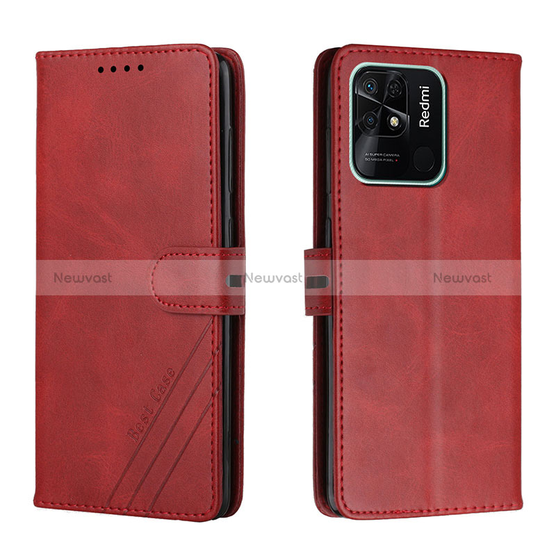 Leather Case Stands Flip Cover Holder H02X for Xiaomi Redmi 10 India