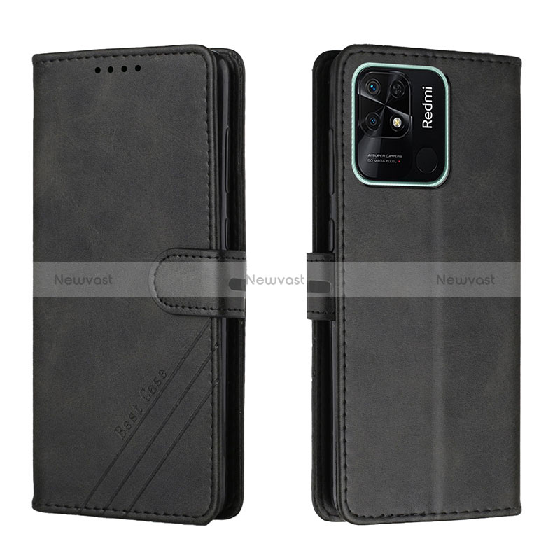 Leather Case Stands Flip Cover Holder H02X for Xiaomi Redmi 10 India