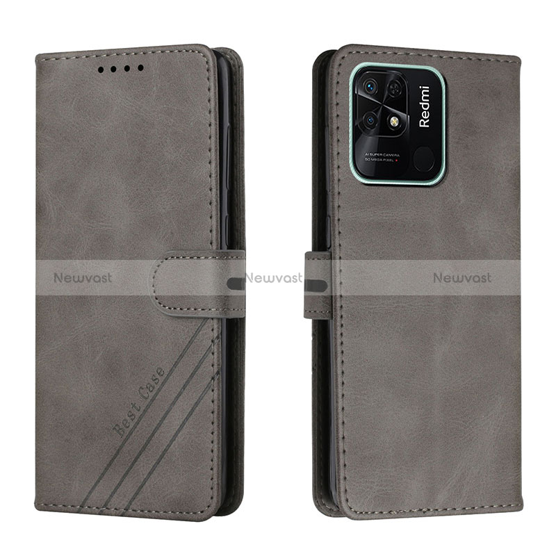 Leather Case Stands Flip Cover Holder H02X for Xiaomi Redmi 10 India