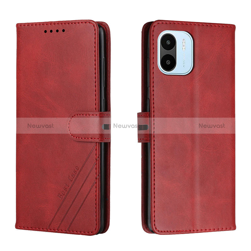 Leather Case Stands Flip Cover Holder H02X for Xiaomi Redmi A2 Plus Red