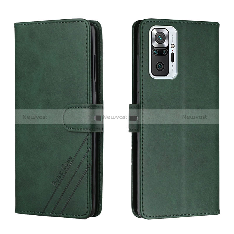 Leather Case Stands Flip Cover Holder H02X for Xiaomi Redmi Note 10 Pro 4G