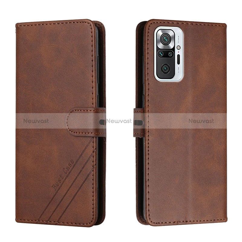 Leather Case Stands Flip Cover Holder H02X for Xiaomi Redmi Note 10 Pro 4G