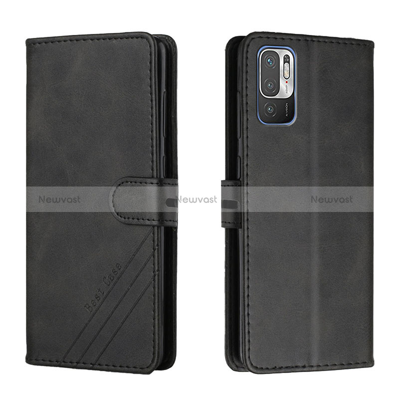 Leather Case Stands Flip Cover Holder H02X for Xiaomi Redmi Note 11 SE 5G Black