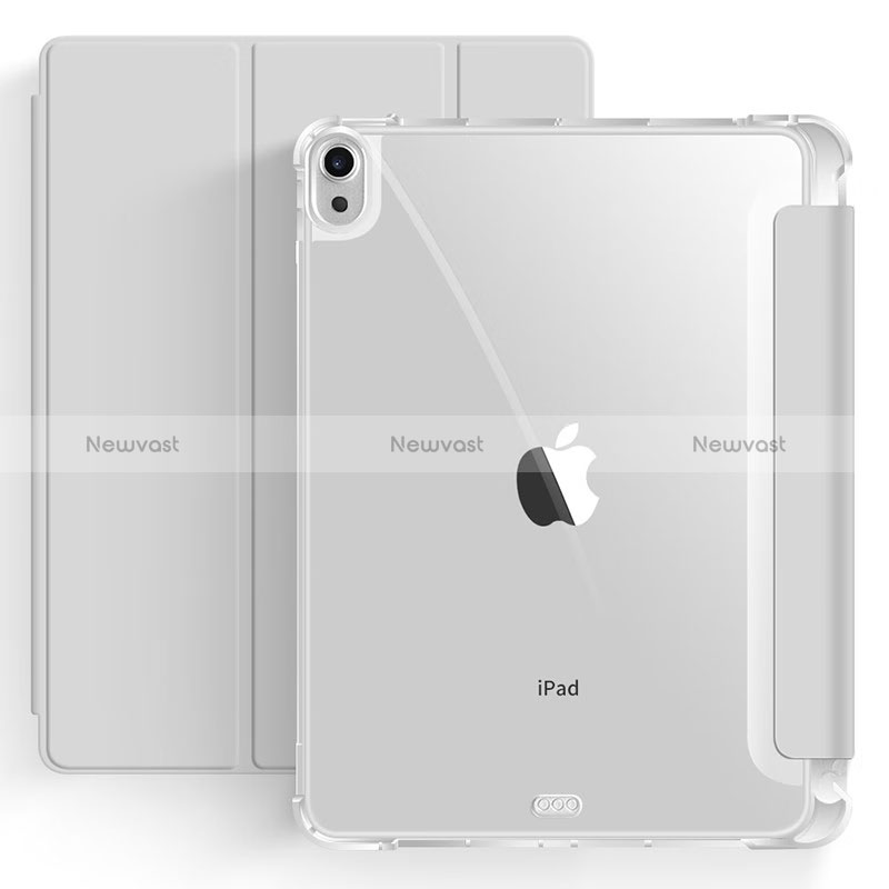 Leather Case Stands Flip Cover Holder H03 for Apple iPad Air 5 10.9 (2022) Gray