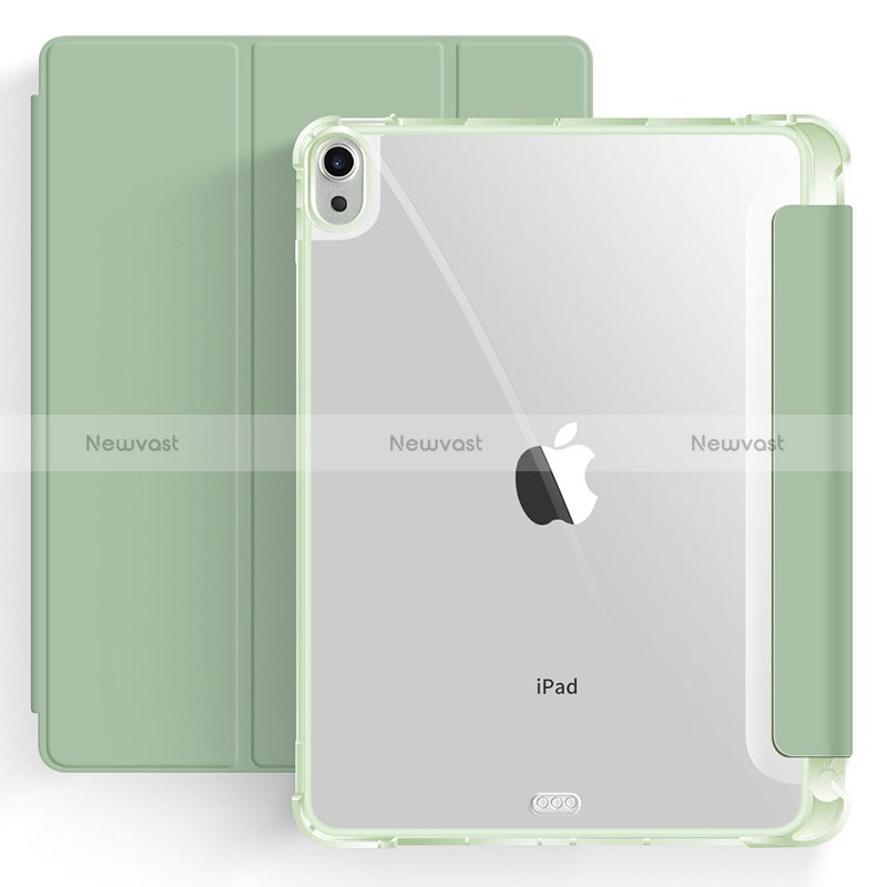 Leather Case Stands Flip Cover Holder H03 for Apple iPad Air 5 10.9 (2022) Green