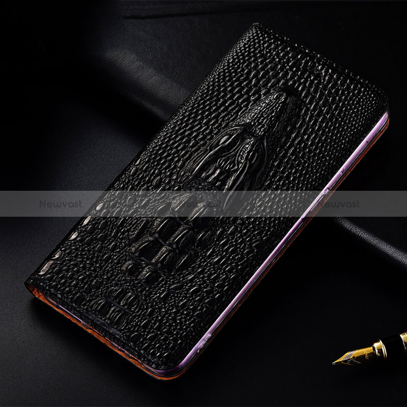 Leather Case Stands Flip Cover Holder H03P for Apple iPhone 11 Black