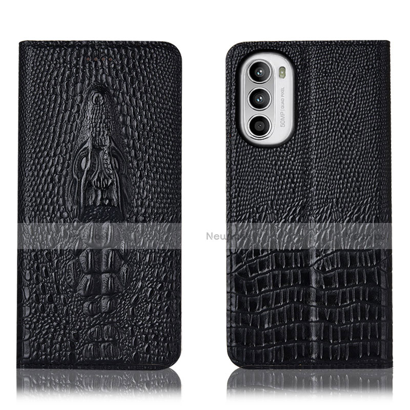 Leather Case Stands Flip Cover Holder H03P for Motorola Moto G71s 5G