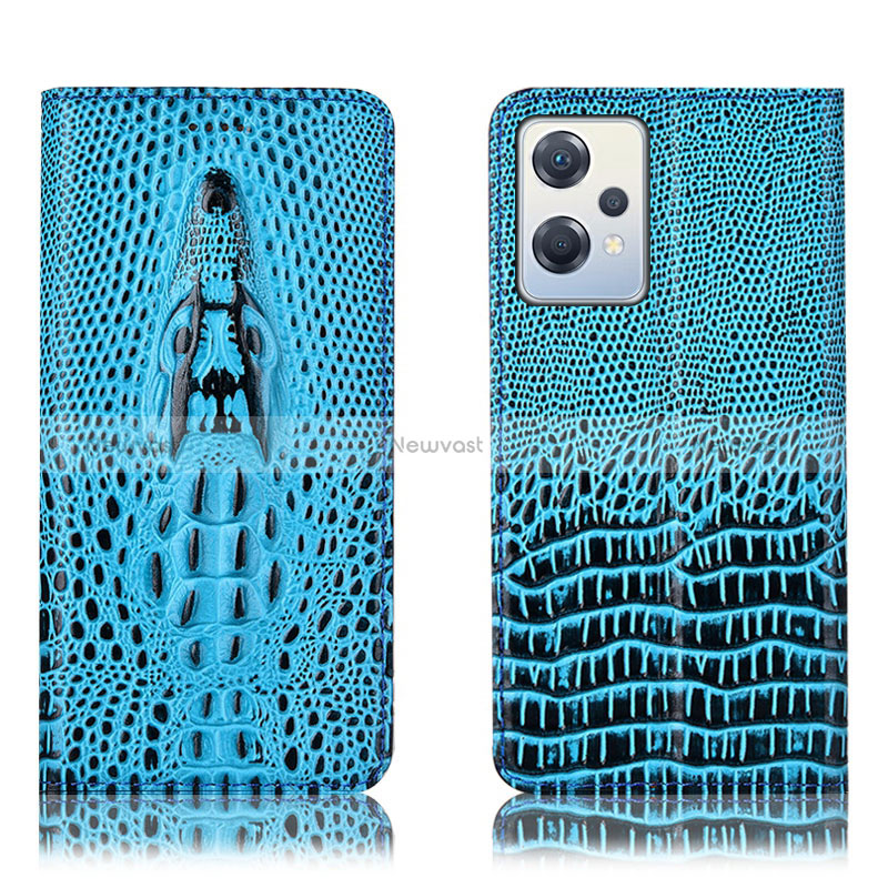 Leather Case Stands Flip Cover Holder H03P for OnePlus Nord CE 2 Lite 5G Sky Blue