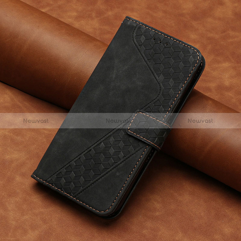 Leather Case Stands Flip Cover Holder H03X for Huawei Honor 70 Pro 5G Black