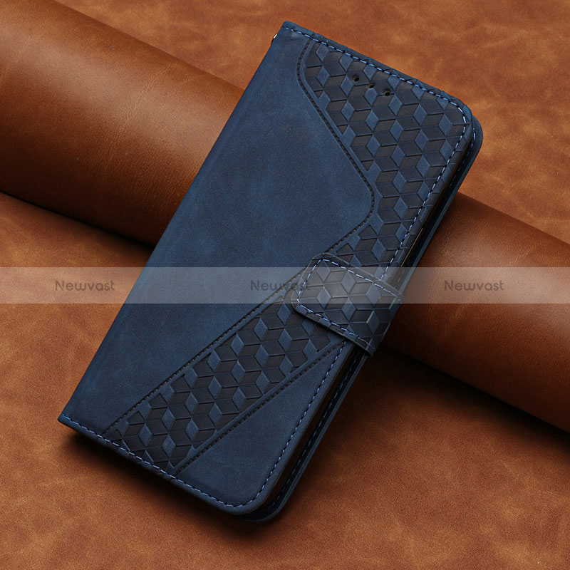 Leather Case Stands Flip Cover Holder H03X for Huawei Honor 70 Pro 5G Blue