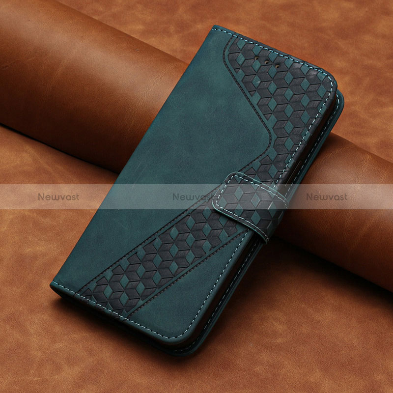 Leather Case Stands Flip Cover Holder H03X for Huawei Honor 70 Pro 5G Green