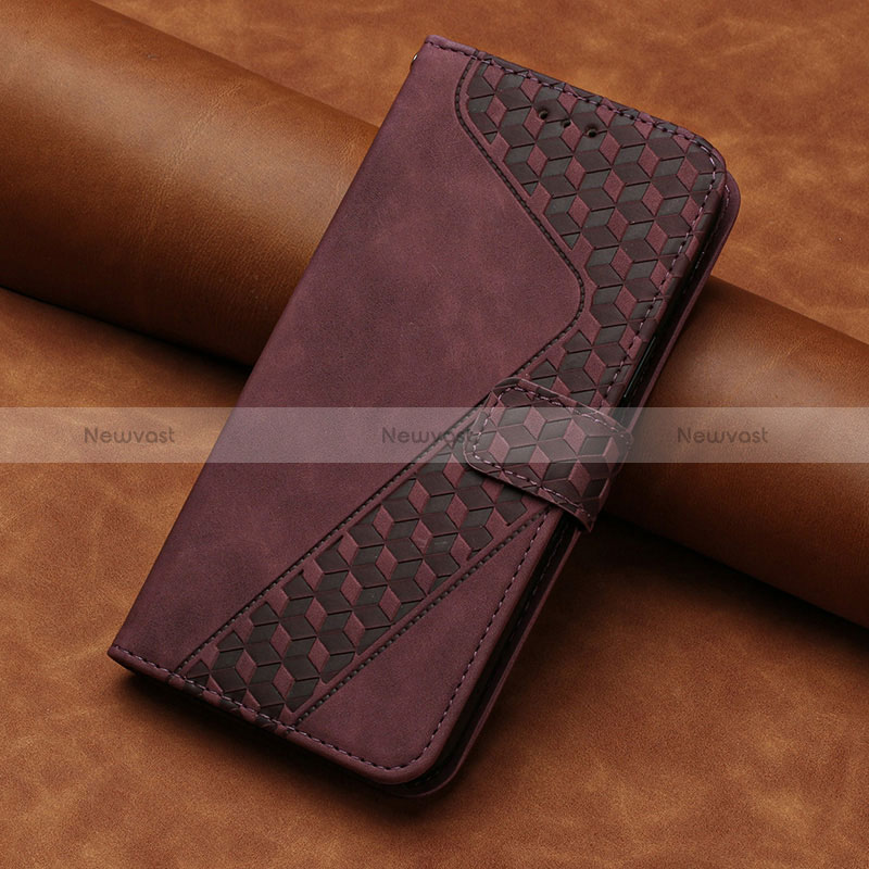 Leather Case Stands Flip Cover Holder H03X for Huawei Honor 70 Pro 5G Red