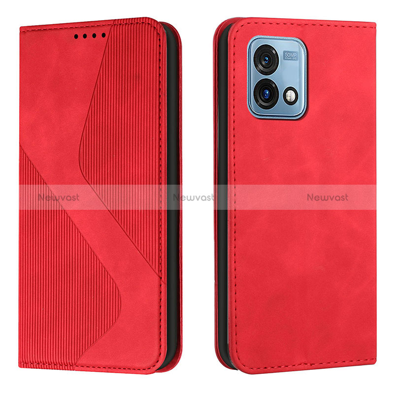 Leather Case Stands Flip Cover Holder H03X for Motorola Moto G Stylus (2023) 4G Red