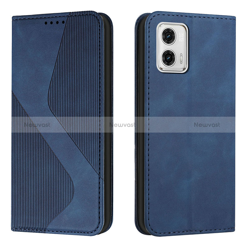 Leather Case Stands Flip Cover Holder H03X for Motorola Moto G73 5G