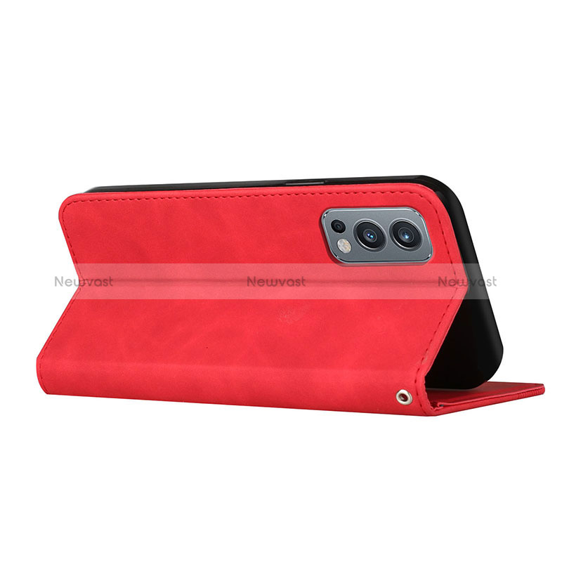 Leather Case Stands Flip Cover Holder H03X for OnePlus Nord 2 5G