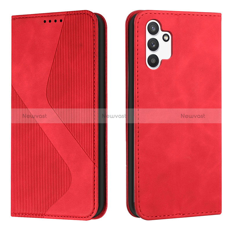 Leather Case Stands Flip Cover Holder H03X for Samsung Galaxy A13 4G Red