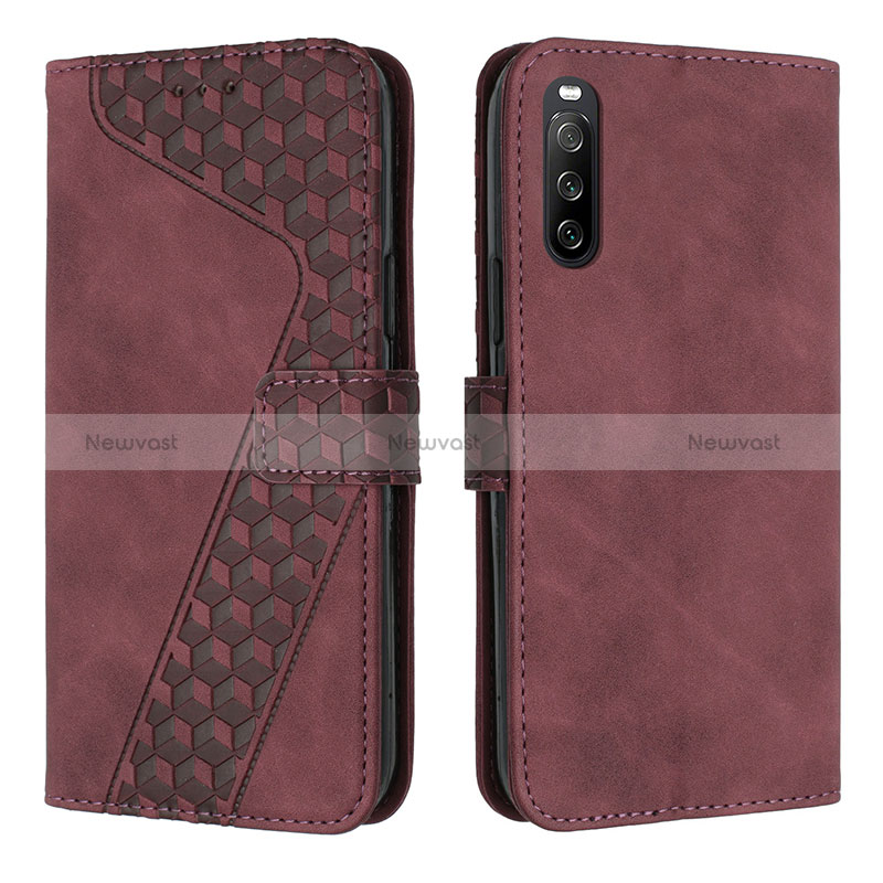 Leather Case Stands Flip Cover Holder H03X for Sony Xperia 10 IV Brown