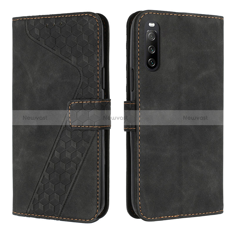 Leather Case Stands Flip Cover Holder H03X for Sony Xperia 10 IV SO-52C Black