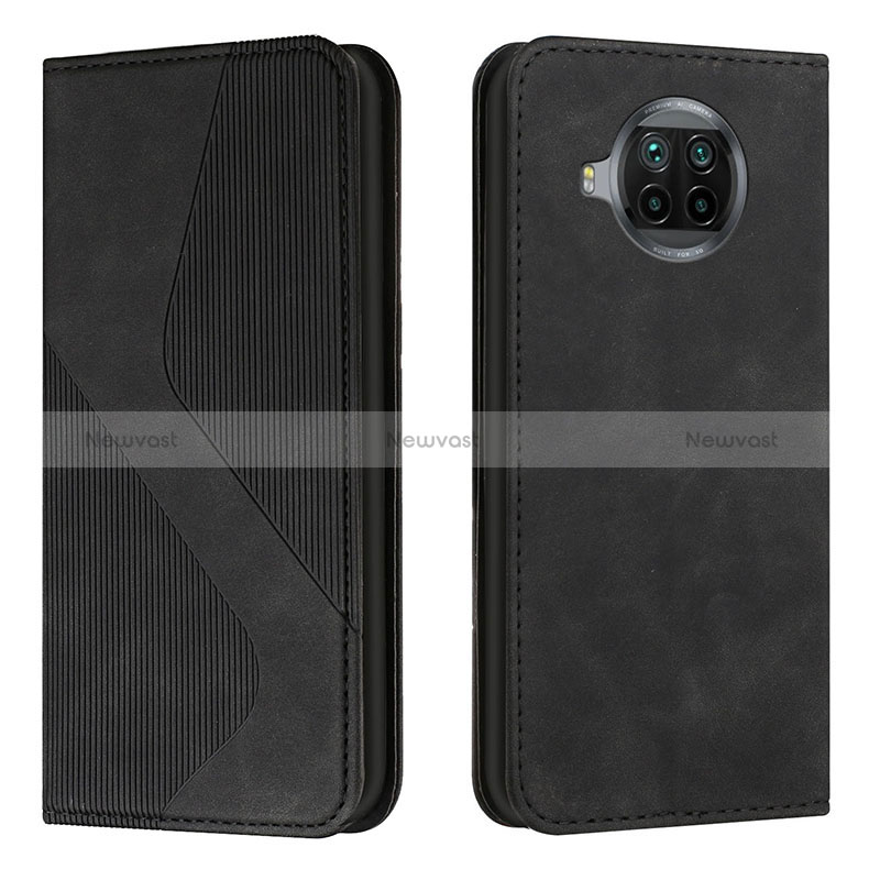 Leather Case Stands Flip Cover Holder H03X for Xiaomi Mi 10i 5G Black