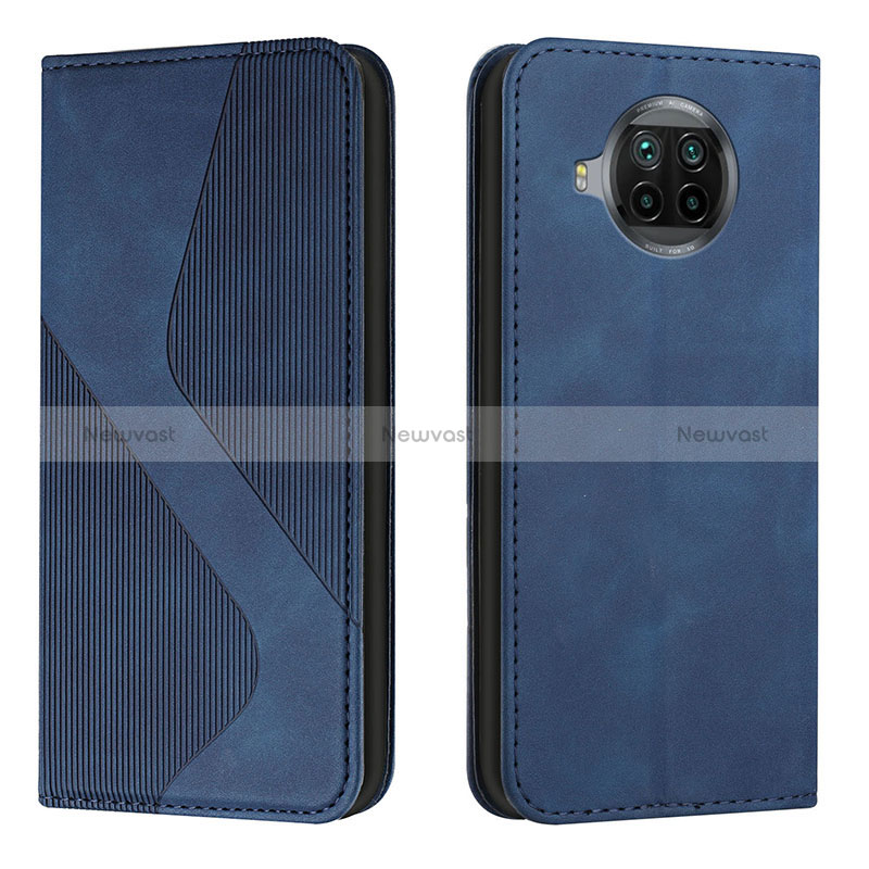 Leather Case Stands Flip Cover Holder H03X for Xiaomi Mi 10i 5G Blue