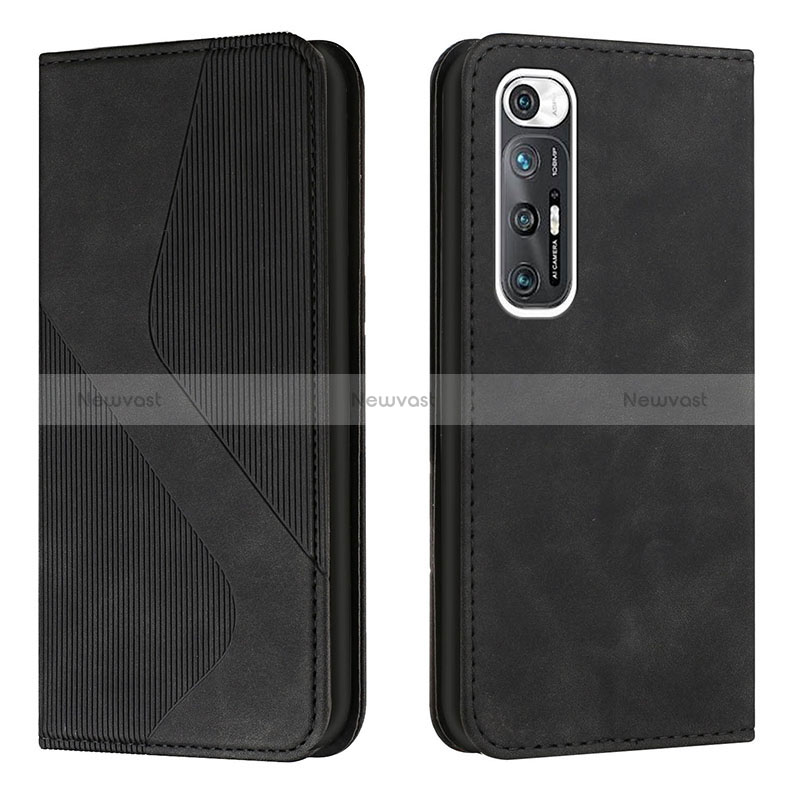 Leather Case Stands Flip Cover Holder H03X for Xiaomi Mi 10S 5G Black