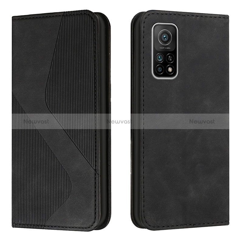 Leather Case Stands Flip Cover Holder H03X for Xiaomi Mi 10T Pro 5G Black