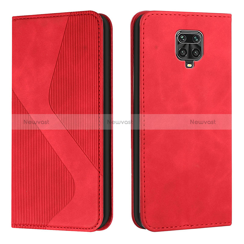 Leather Case Stands Flip Cover Holder H03X for Xiaomi Poco M2 Pro Red