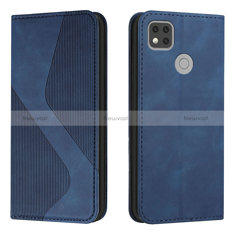 Leather Case Stands Flip Cover Holder H03X for Xiaomi Redmi 9 Activ Blue