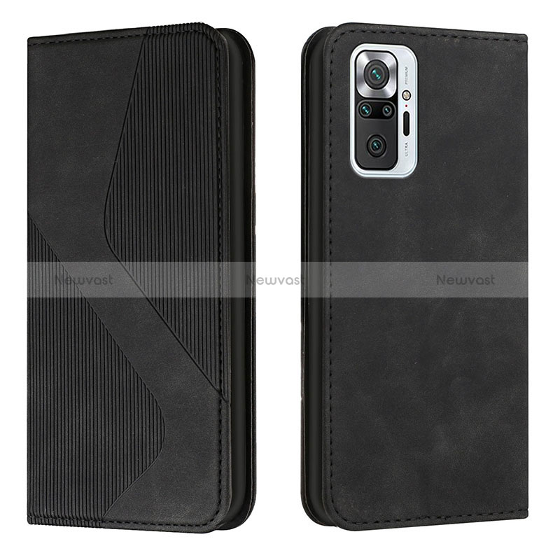 Leather Case Stands Flip Cover Holder H03X for Xiaomi Redmi Note 10 Pro 4G