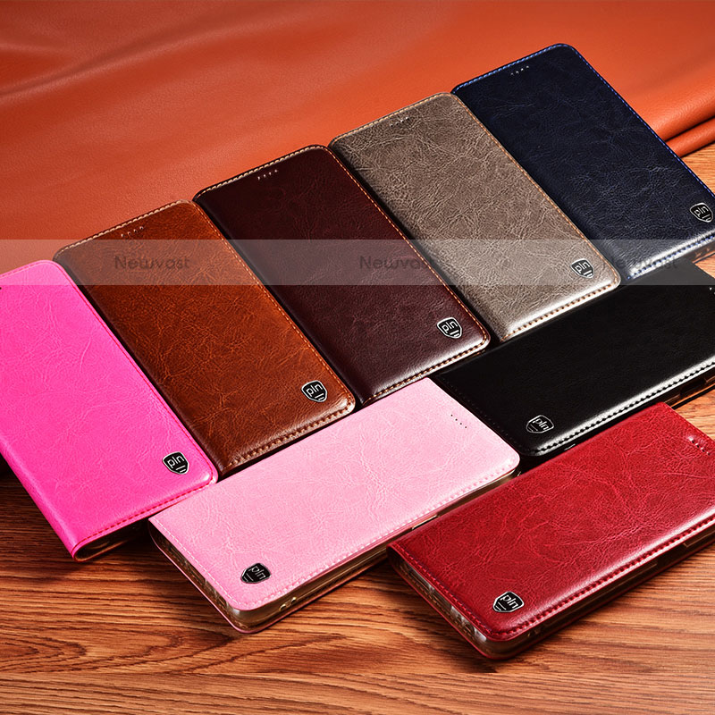 Leather Case Stands Flip Cover Holder H04P for Motorola Moto G Play (2023)