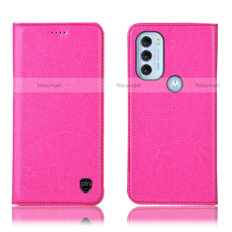 Leather Case Stands Flip Cover Holder H04P for Motorola Moto G71 5G