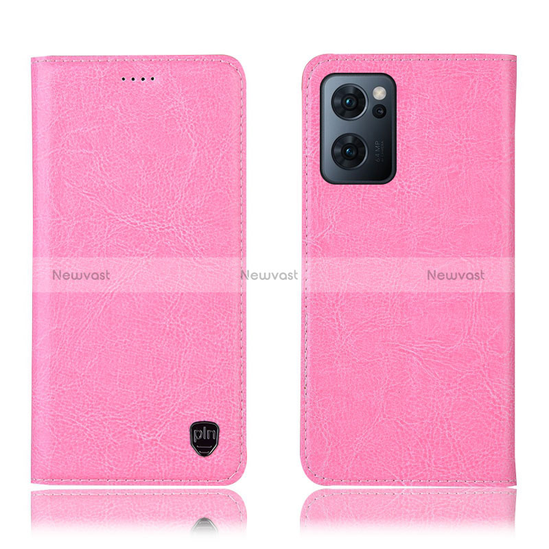 Leather Case Stands Flip Cover Holder H04P for OnePlus Nord CE 2 5G Pink