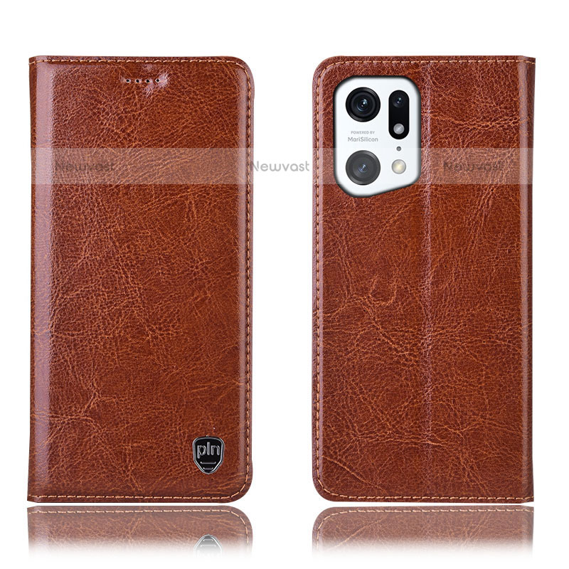 Leather Case Stands Flip Cover Holder H04P for Oppo Find X5 Pro 5G