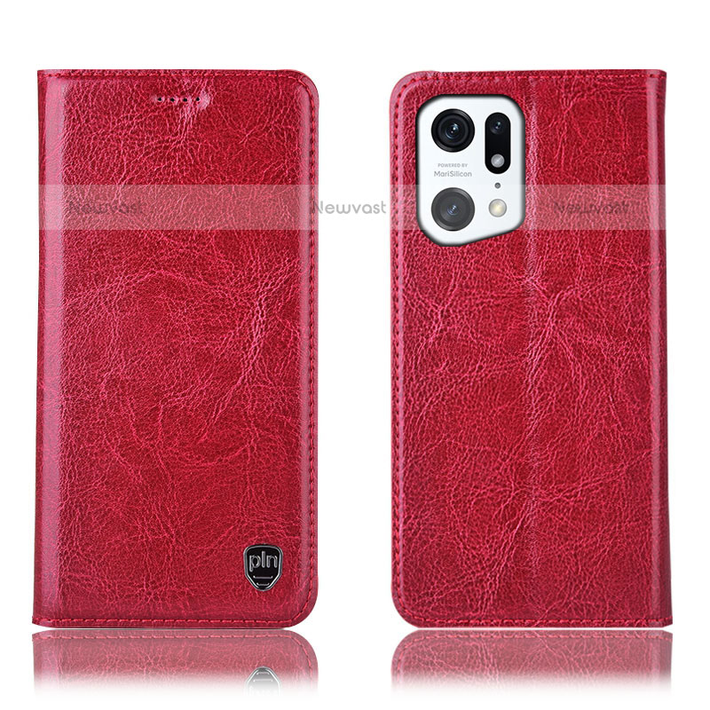 Leather Case Stands Flip Cover Holder H04P for Oppo Find X5 Pro 5G