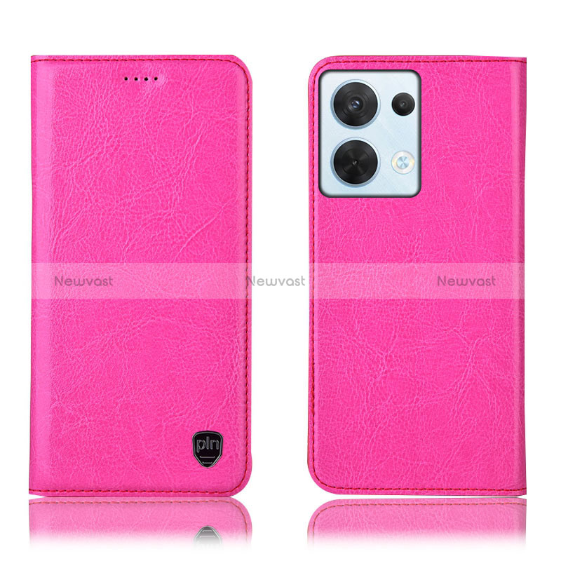 Leather Case Stands Flip Cover Holder H04P for Oppo Reno8 5G