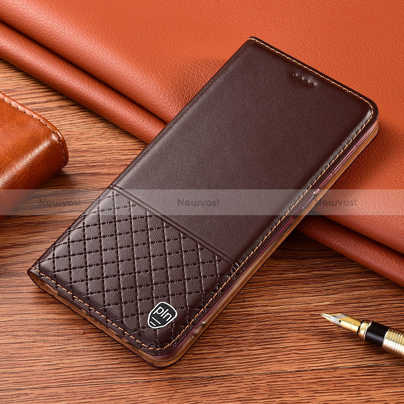 Leather Case Stands Flip Cover Holder H04P for Samsung Galaxy S24 5G