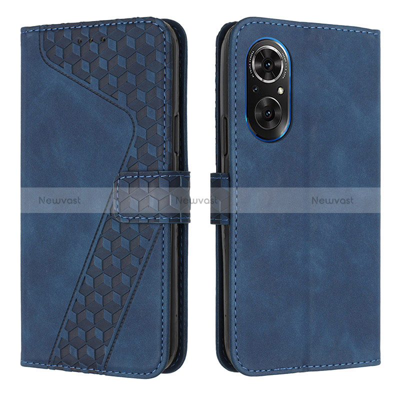 Leather Case Stands Flip Cover Holder H04X for Huawei Honor 50 SE 5G Blue