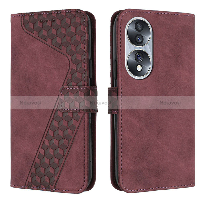 Leather Case Stands Flip Cover Holder H04X for Huawei Honor 70 5G