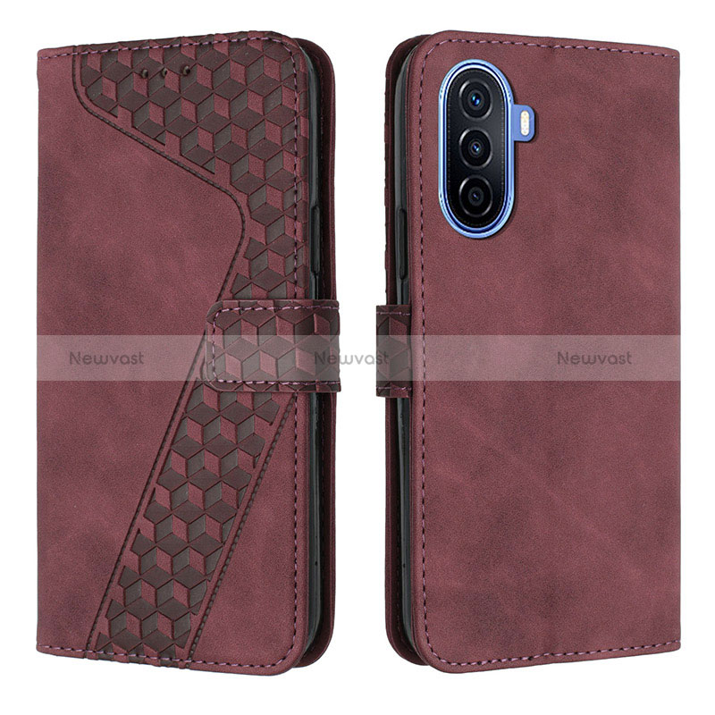 Leather Case Stands Flip Cover Holder H04X for Huawei Nova Y70